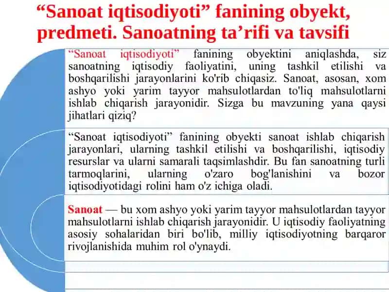 Sanoat - milliy iqtisodiyotning yetakchi tarmog‘i 3