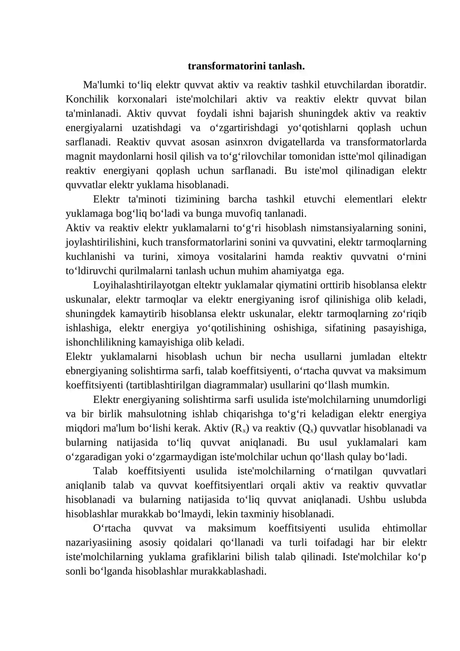 Zamonaviy konchilik korxonalarida elektr yuritmalar va elektr energiyasining qo'llanilishi 3
