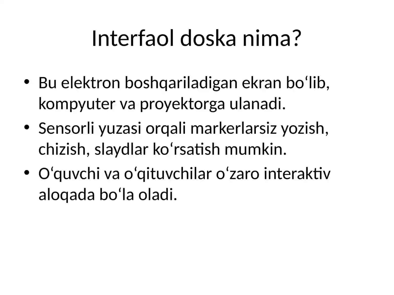 Interfaol doskalarning dasturiy ta’limoti va ulardan foydalanish 3