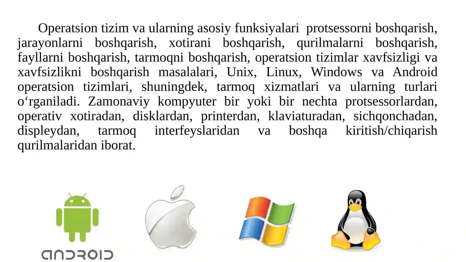 Android operatsion tizimining arxitekturasi va asosiy tushunchalari 3