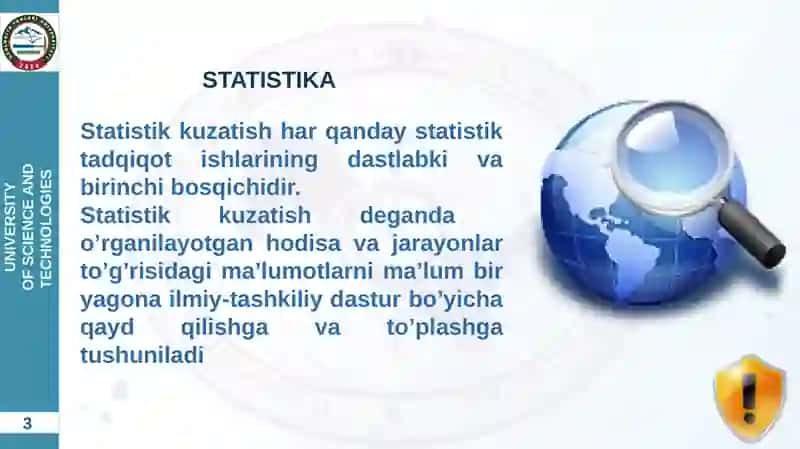 STATISTIK KUZATISH USLUBIYATI 3