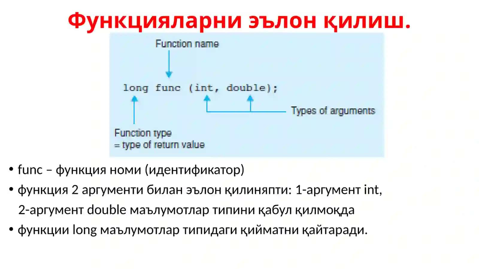 Функция ва синфлардан фойдаланиш 3