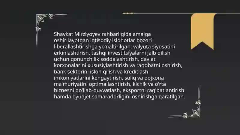 Iqtisodiy islohotlar va bozorni liberallashtirish siyosati 3