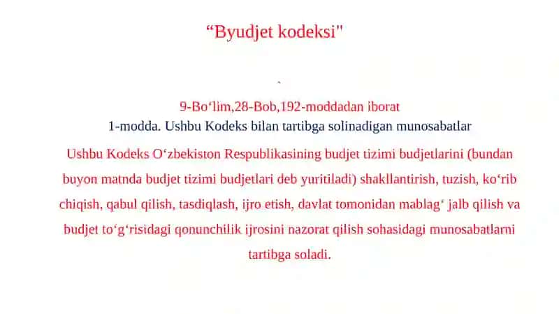 Byudjet hisobining huquqiy asoslari 3
