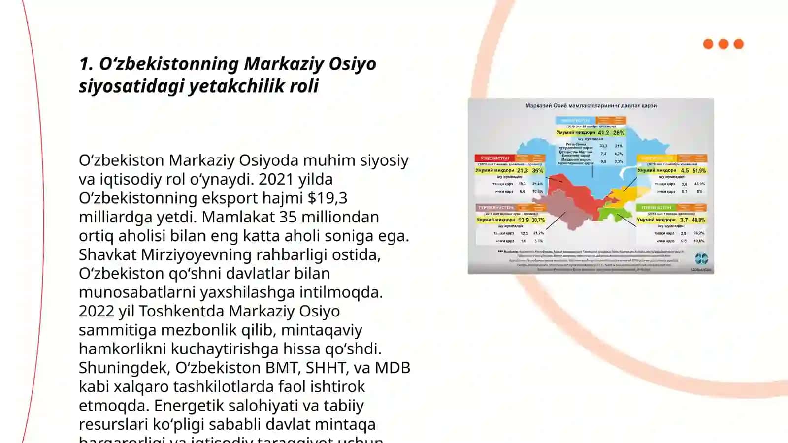 Oʻzbekistonning Markaziy Osiyoda tinchlik va barqarorlikni taʼminlashdagi oʻrni 3