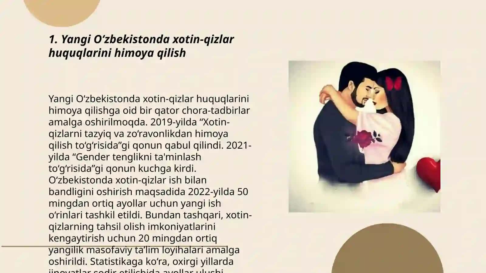 Yangi O‘zbekistonda xotin-qizlarga bo‘lgan munosabat 3