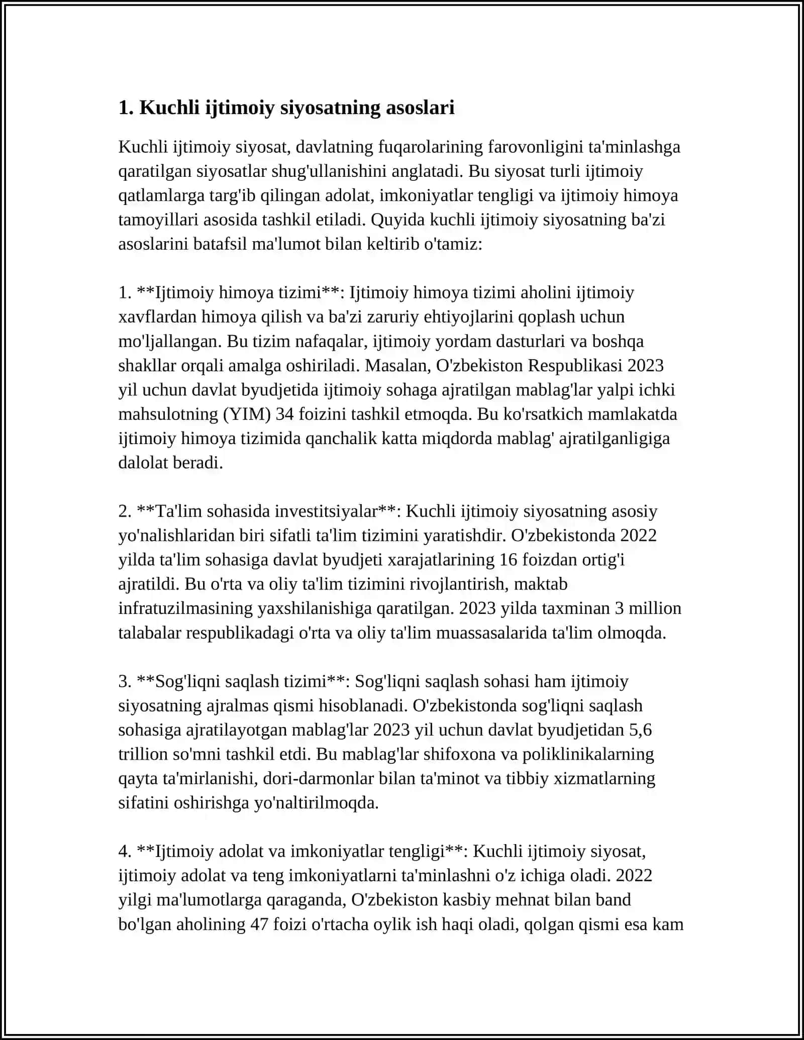 KUCHLI IJTIMOIY SIYOSAT KONTSEPTSIYASINI SHAKLLANTIRISH, UNING BOSQICHLARI VA RIVOJLANISHI 3