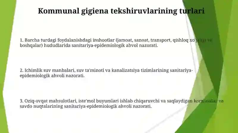 Kommunal Gigiyena BoʻLimining Tekshirish Obyektlari Haqida Tushuncha 3