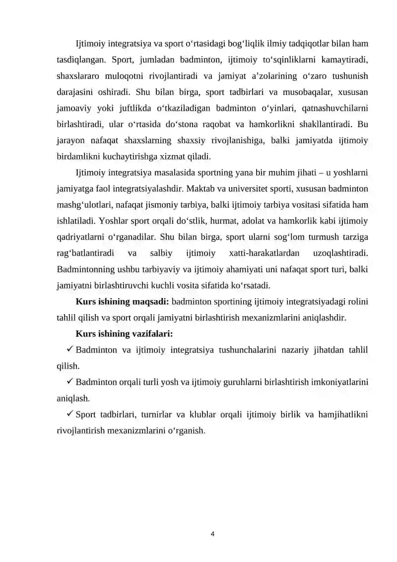 Badminton va ijtimoiy integratsiya sport orqali jamiyatni birlashtirish 3