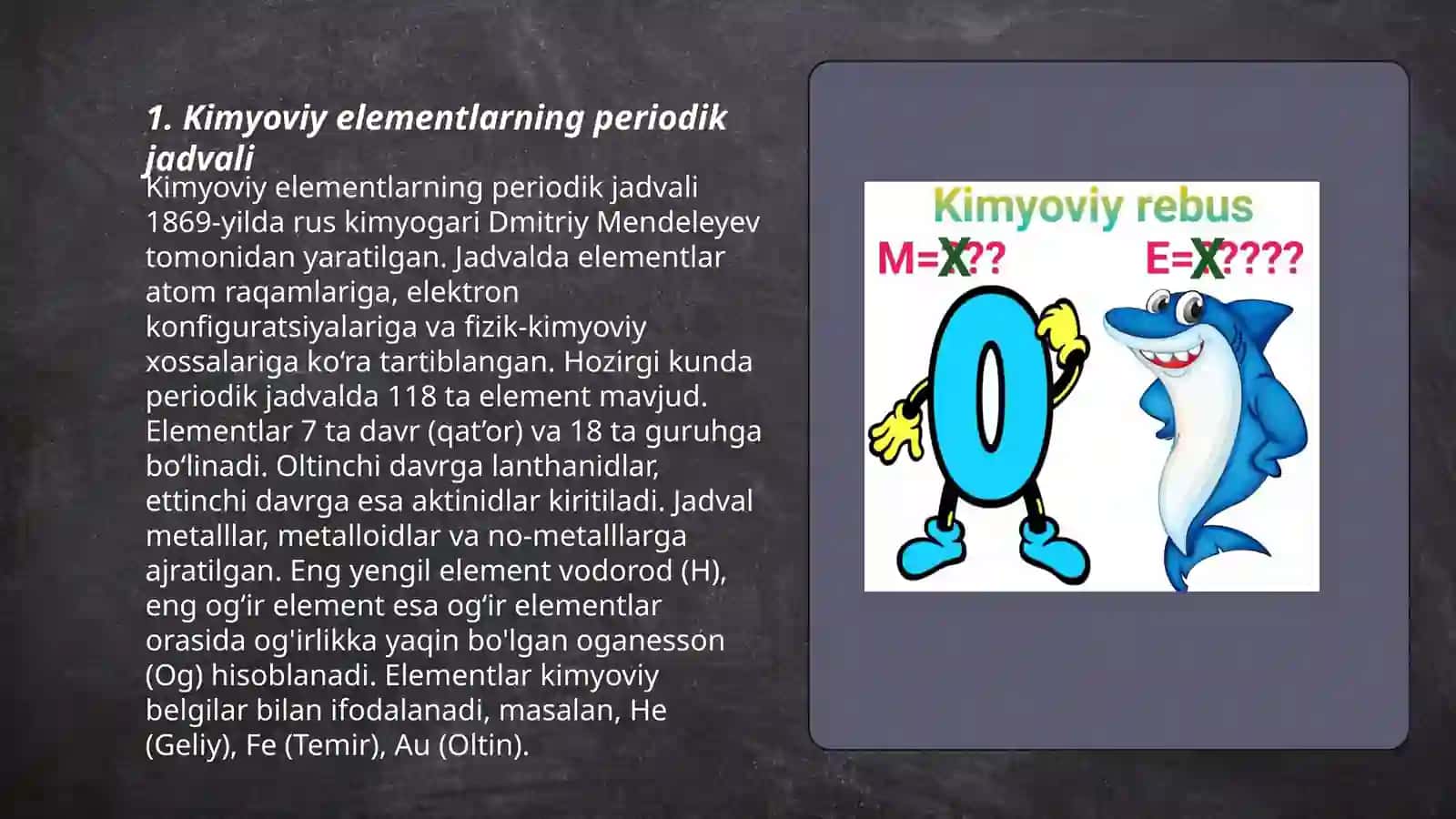 Kimyoviy elementlar klasifikatsiyasi 3