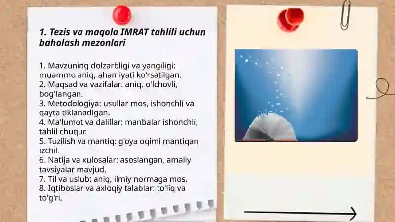 Tezis va maqola IMRAT tahlilini o'rganish 3