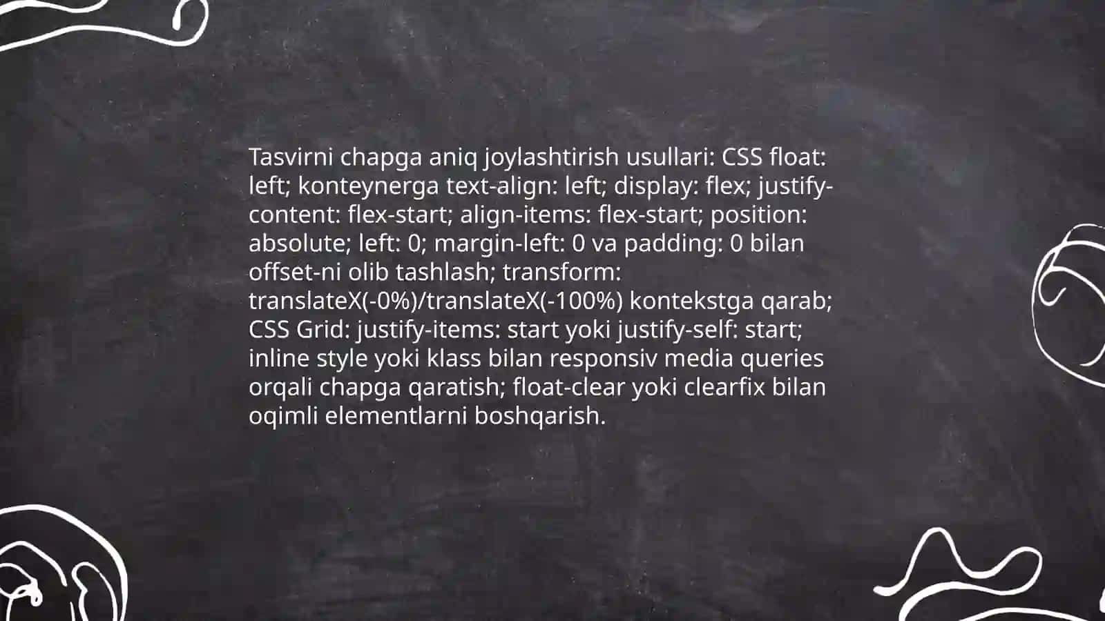 Tasvirni aniq joylashtirish tasvirni tomonlariga 3