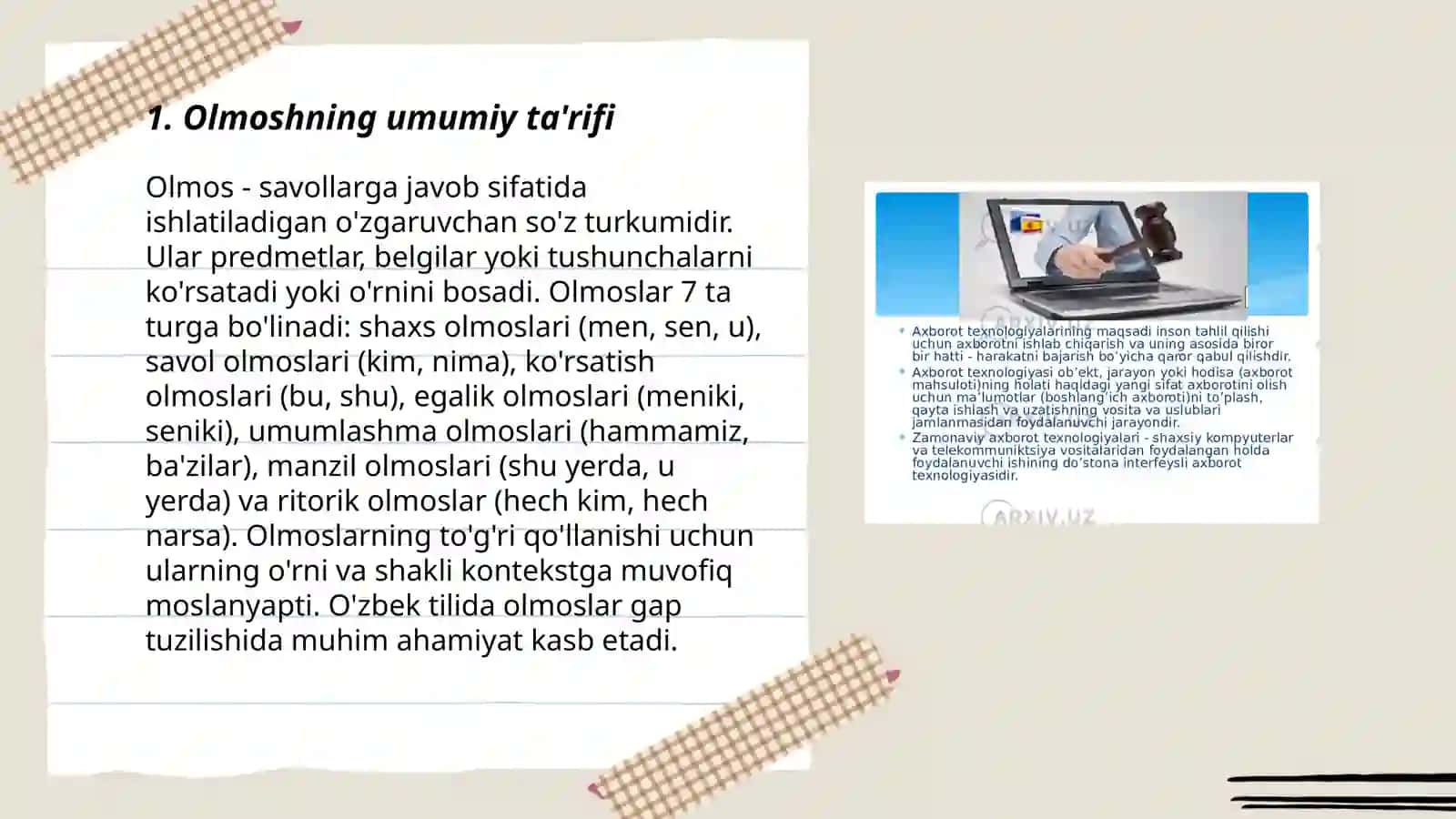 Olmoshning xususiyati va turlari 3