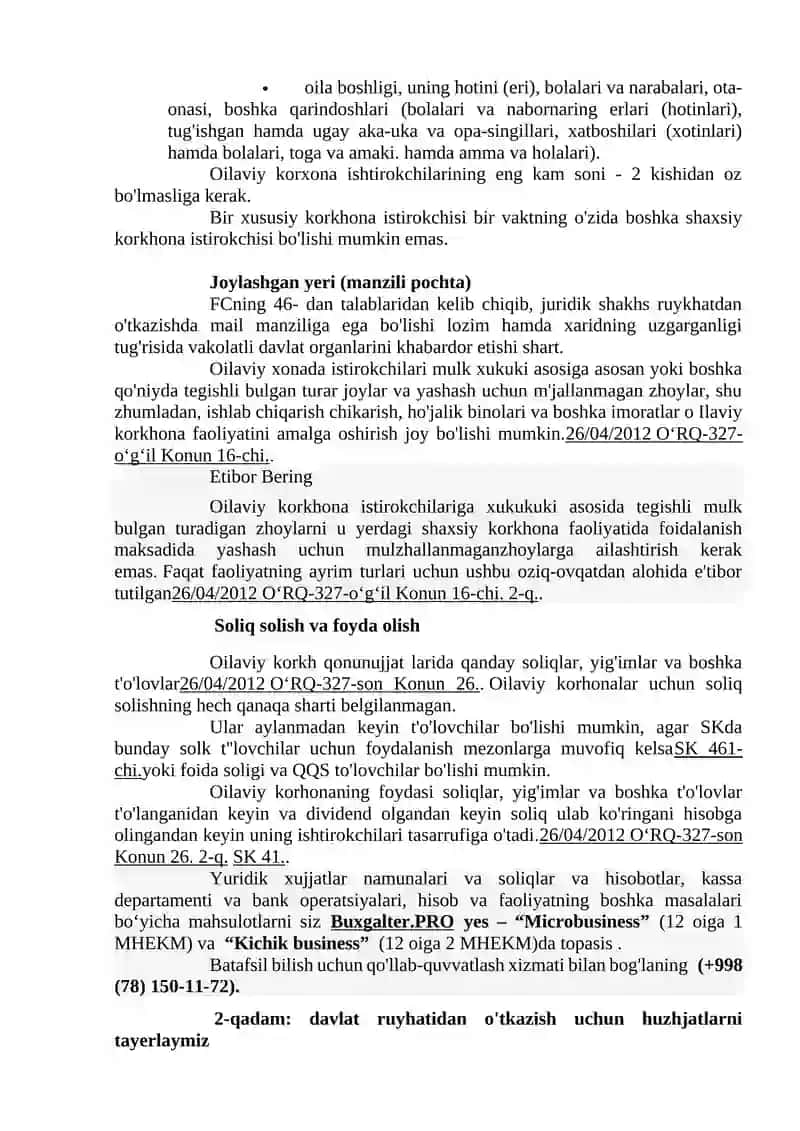Oilaviy korxonani tashkil etish tartibi 3