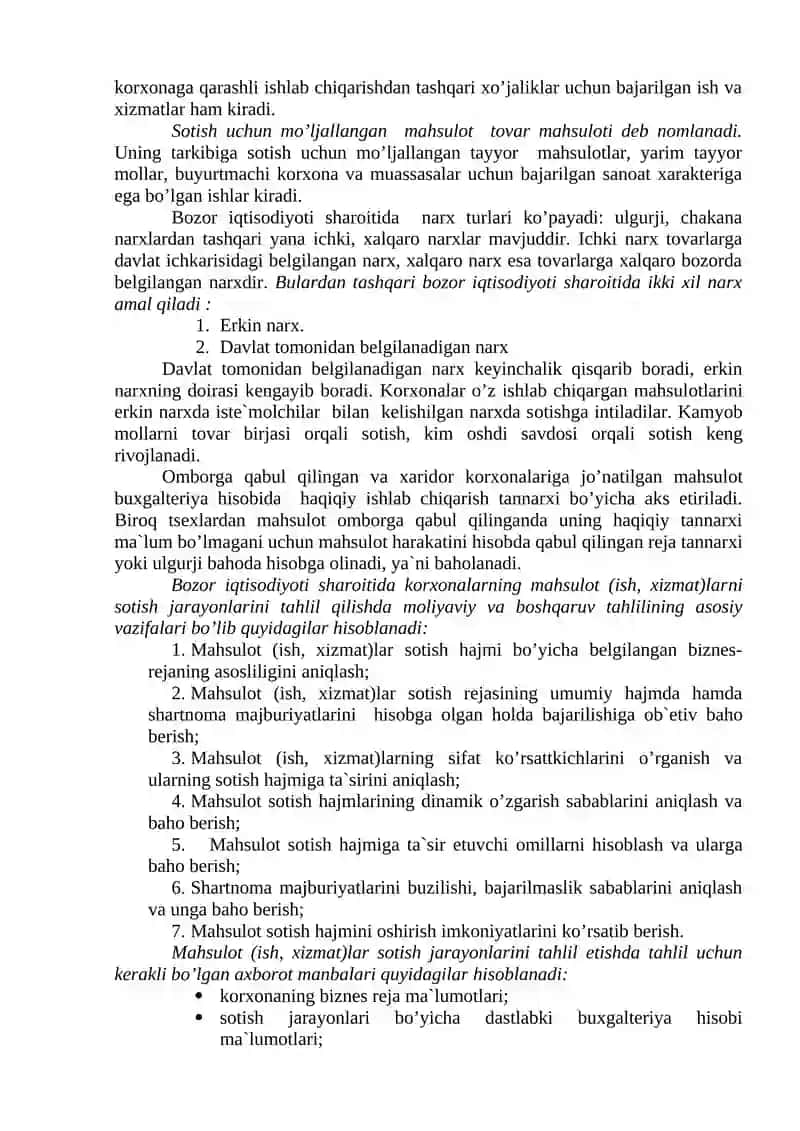 Mahsulоt(ish, xizmatlar)ni sоtish hajmi va ularning o’zgarishiga ta`sir etuvchi оmillar tahlili 3