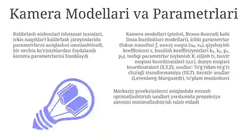 Kamera Modellari va Parametrlari 3