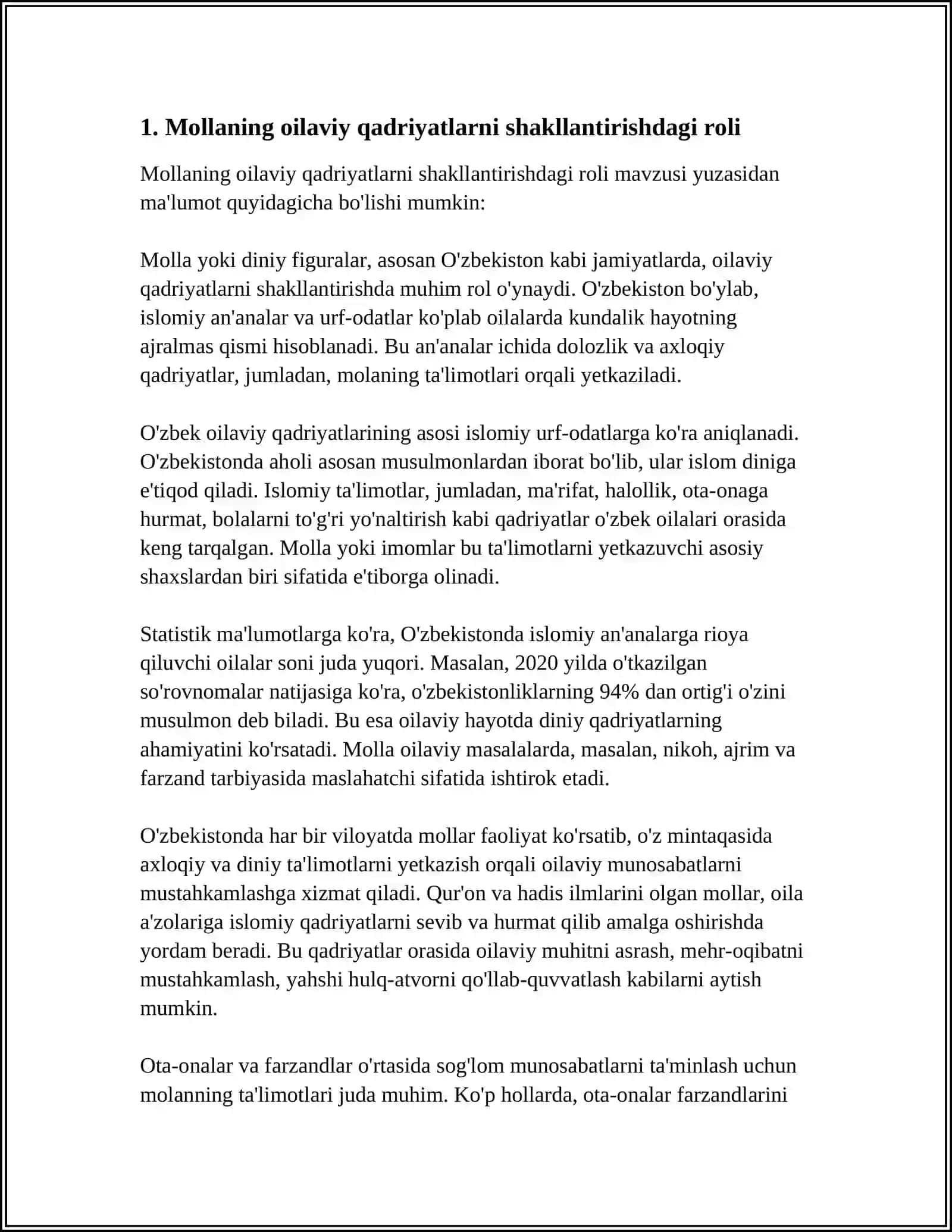 OILA PSIXALOGIYASIDA MALLANI ORNI VA AXAMIYATI 3