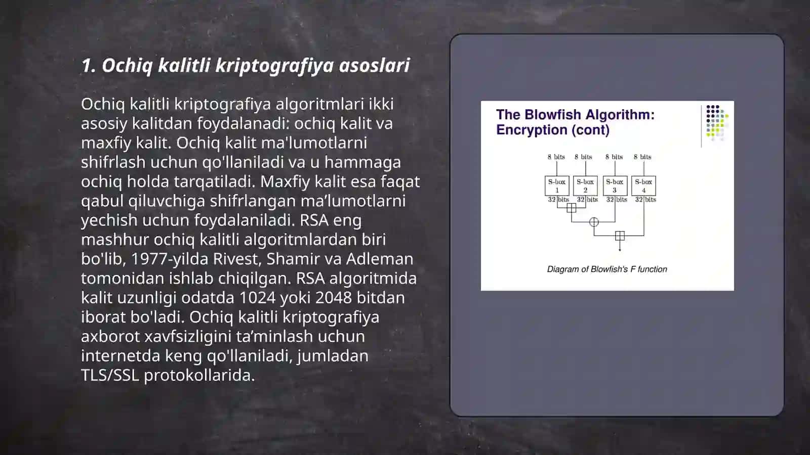 Ochiq kalitli kriptografiya algoritmlari 3