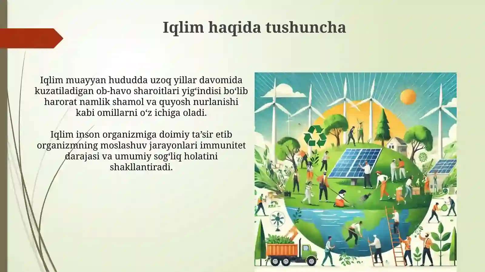 Iqlim va inson salomatligi.Quyosh radiatsiyasi va uning gigiyenik ahamiyati 3