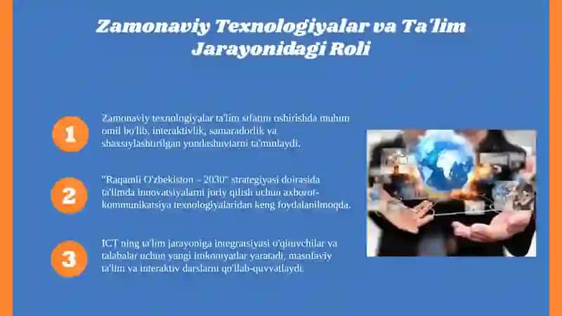 Zamonaviy Texnologiyalar va Ta'lim Jarayonidagi Roli 3