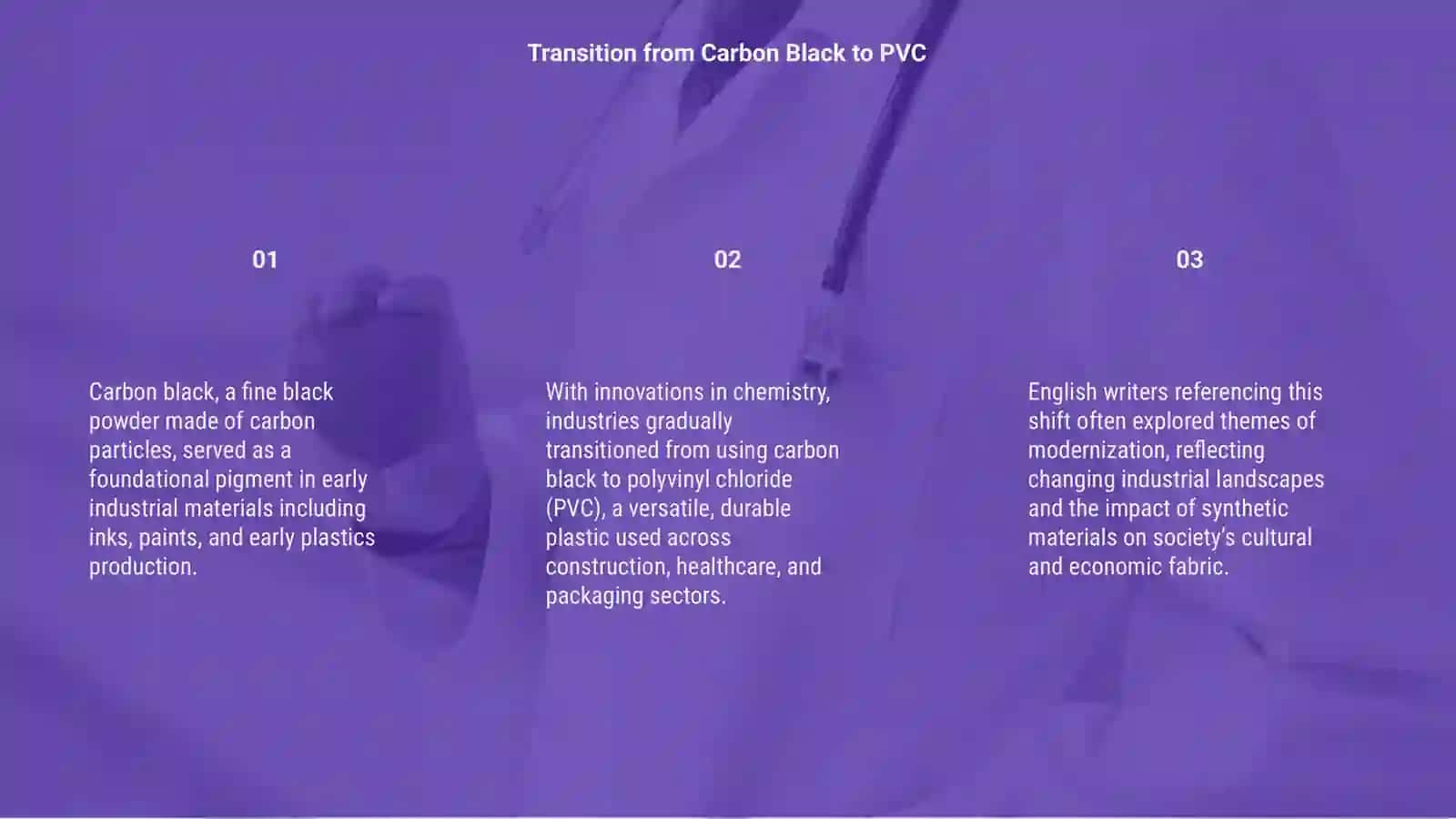 Transition from Carbon Black to PVC 3