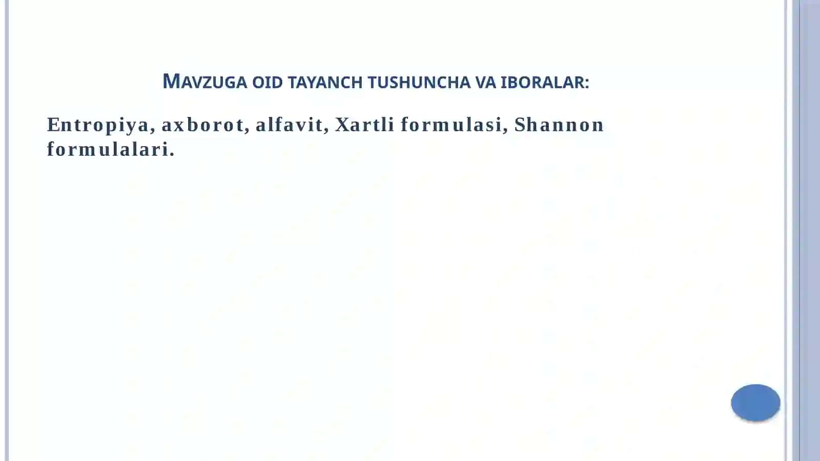 Shannon nazariyasida informatsiya tushunchasi 3
