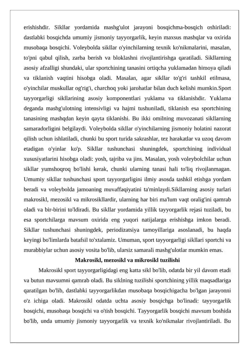 Yillik tayyorgarlik sikllari va bosqichlarida o‘quv-mashg‘ulotlarini rejalashtirish va tashkil qilish 3