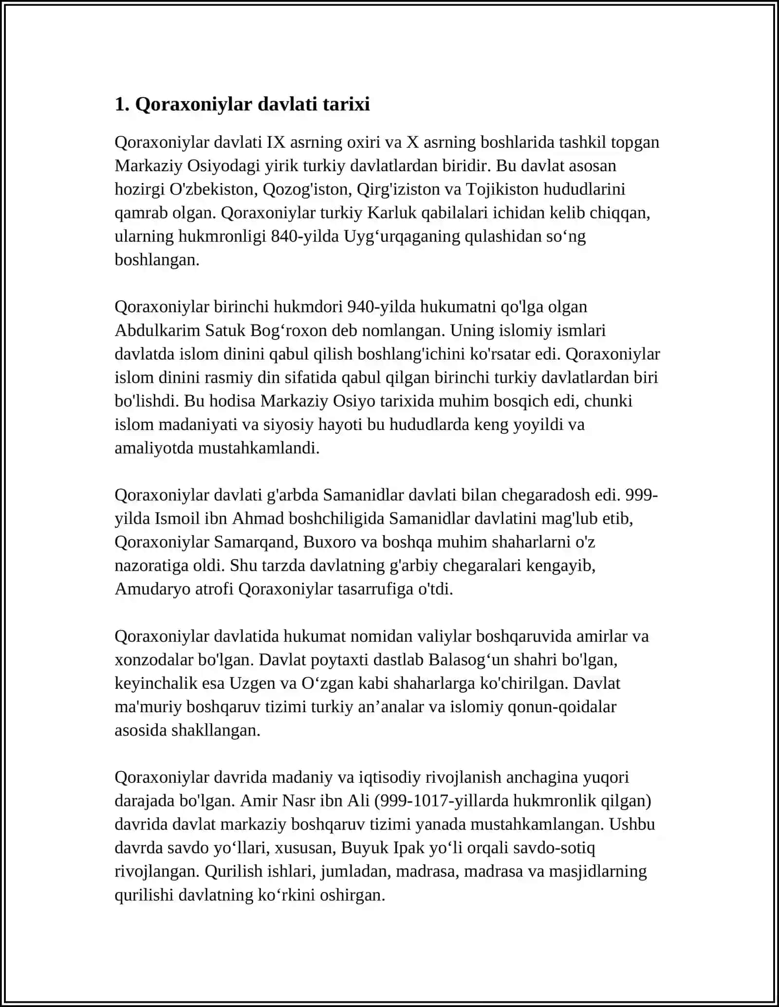 QORAXONIYLAR VA UYG'UR IDUKUT DAVLATI REFERAT 3