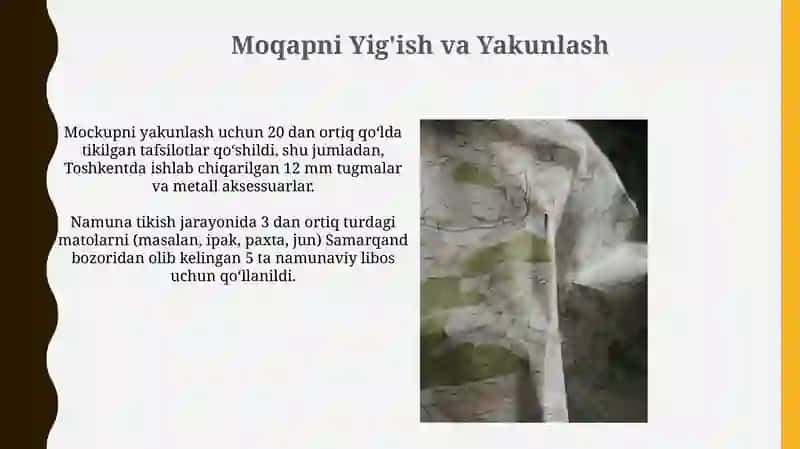 Bayram Kiyimlarining Texnologik Xaritasini Tayyorlash Uchun Maket Tikish 3