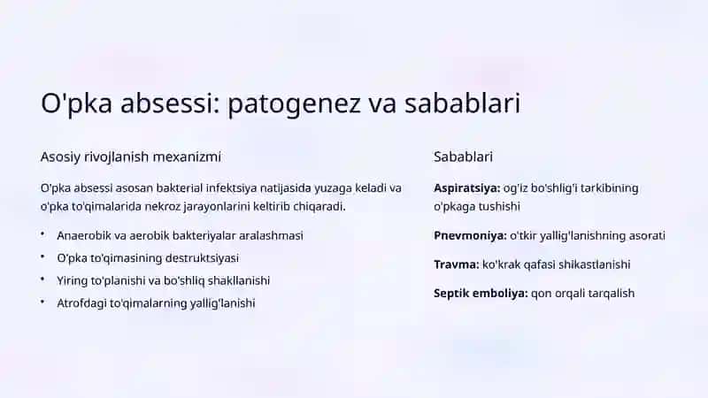 O'pka absessi va bronxoektaziya propedevtikasi 3