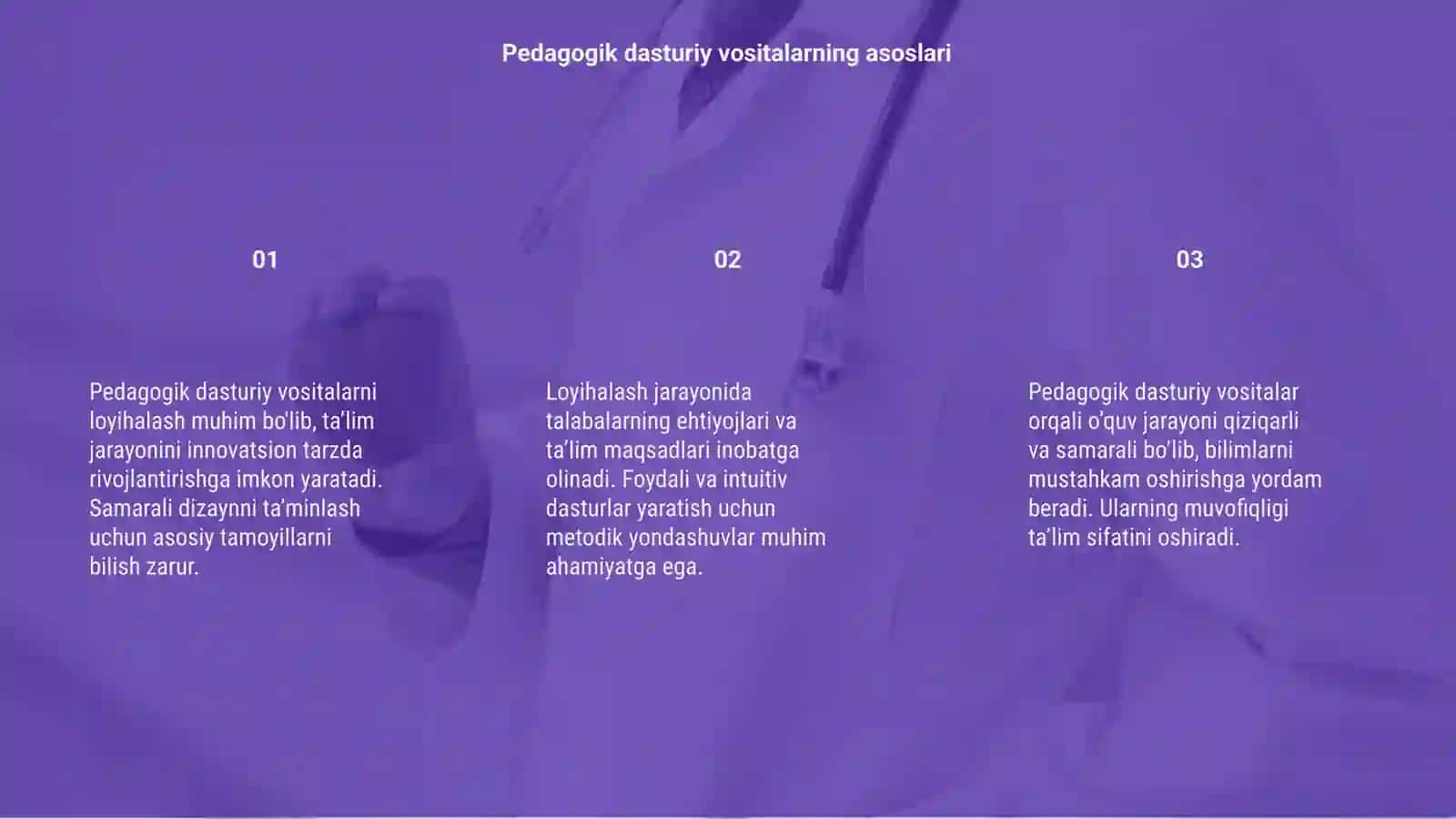 Pedagogik dasturiy vositalarni loyihalash 3