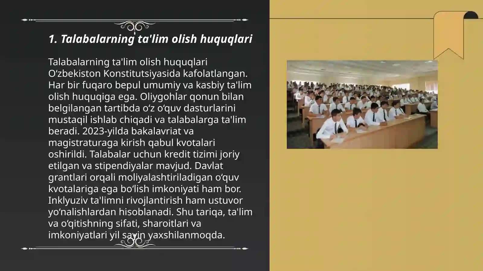 Talabalar Imkonyatlari va huquqi 3