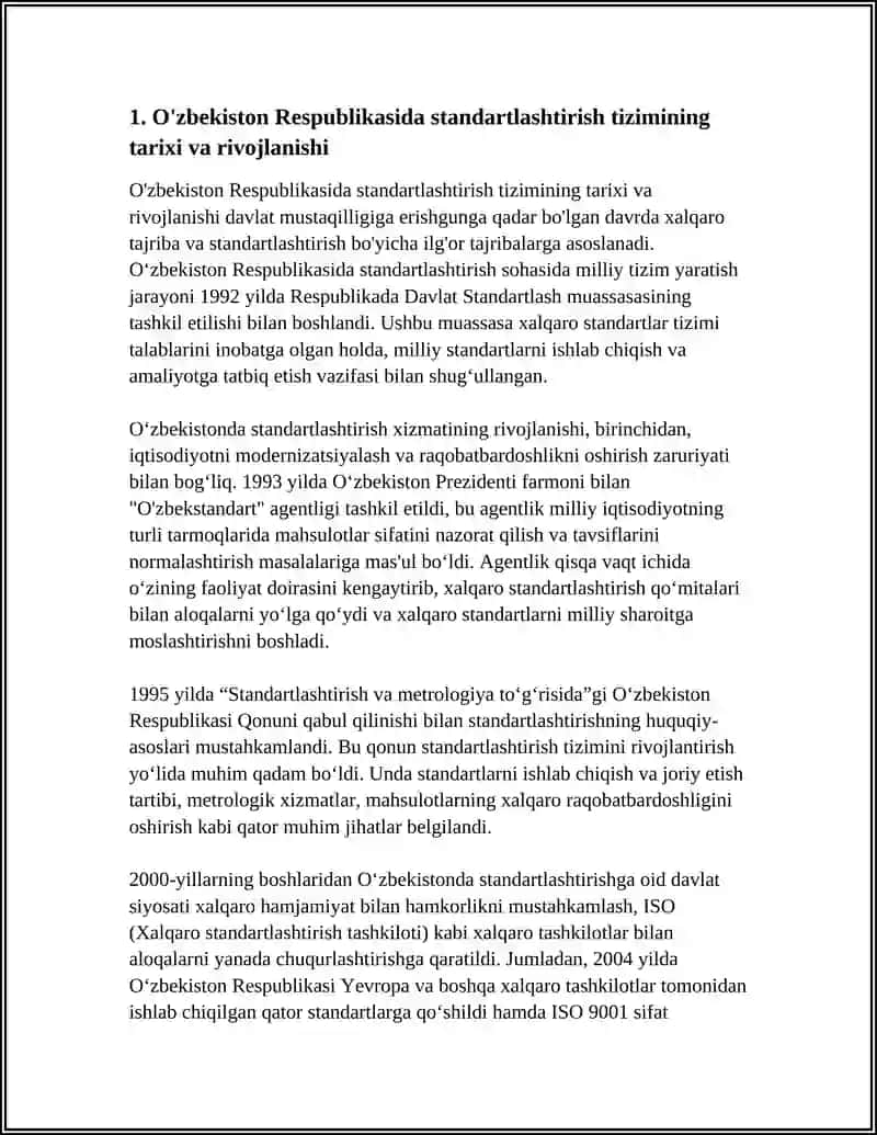 O`ZBEKISTON RESPUBLIKASIDA "STANDARTLASHTIRISH XIZMATI" VA. STANDARTLASHTIRISH DAVLAT TIZIMI (SDT) 3