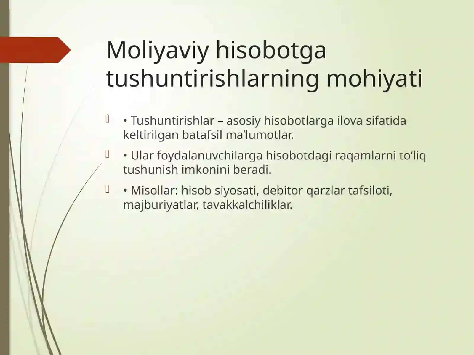 Moliyaviy hisobotga tushuntirishlar (izohlar) auditi 3