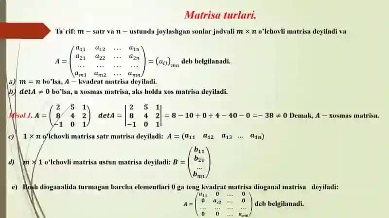 Matrisalar 3