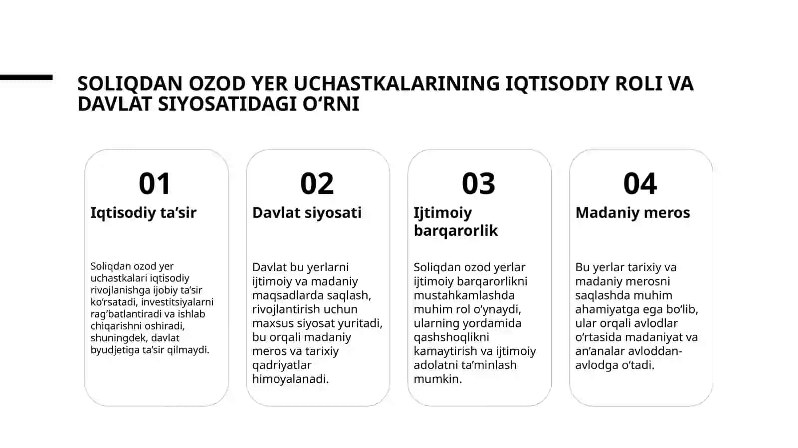 Soliq solish obyekti hisoblanmaydiga yer uchastkalari va ularning ishtimoiy ahamiyati 3