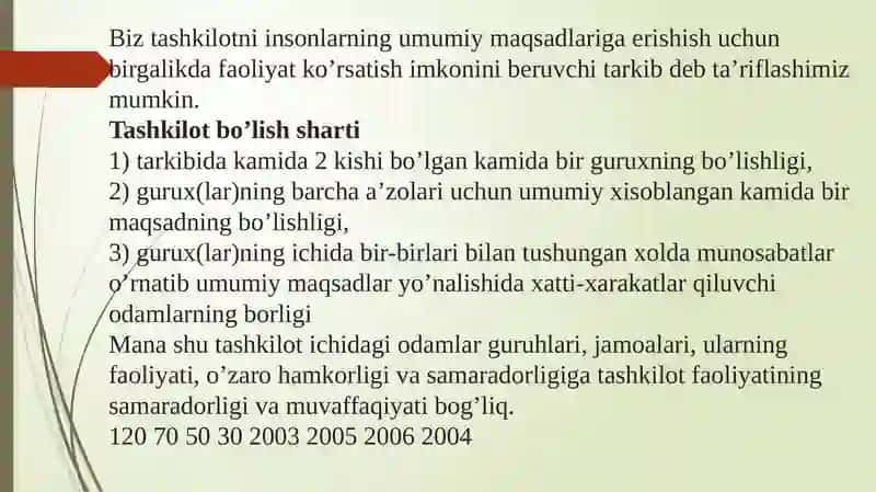 Tashkilotning Umumiy Maqsadlariga Erishish 3