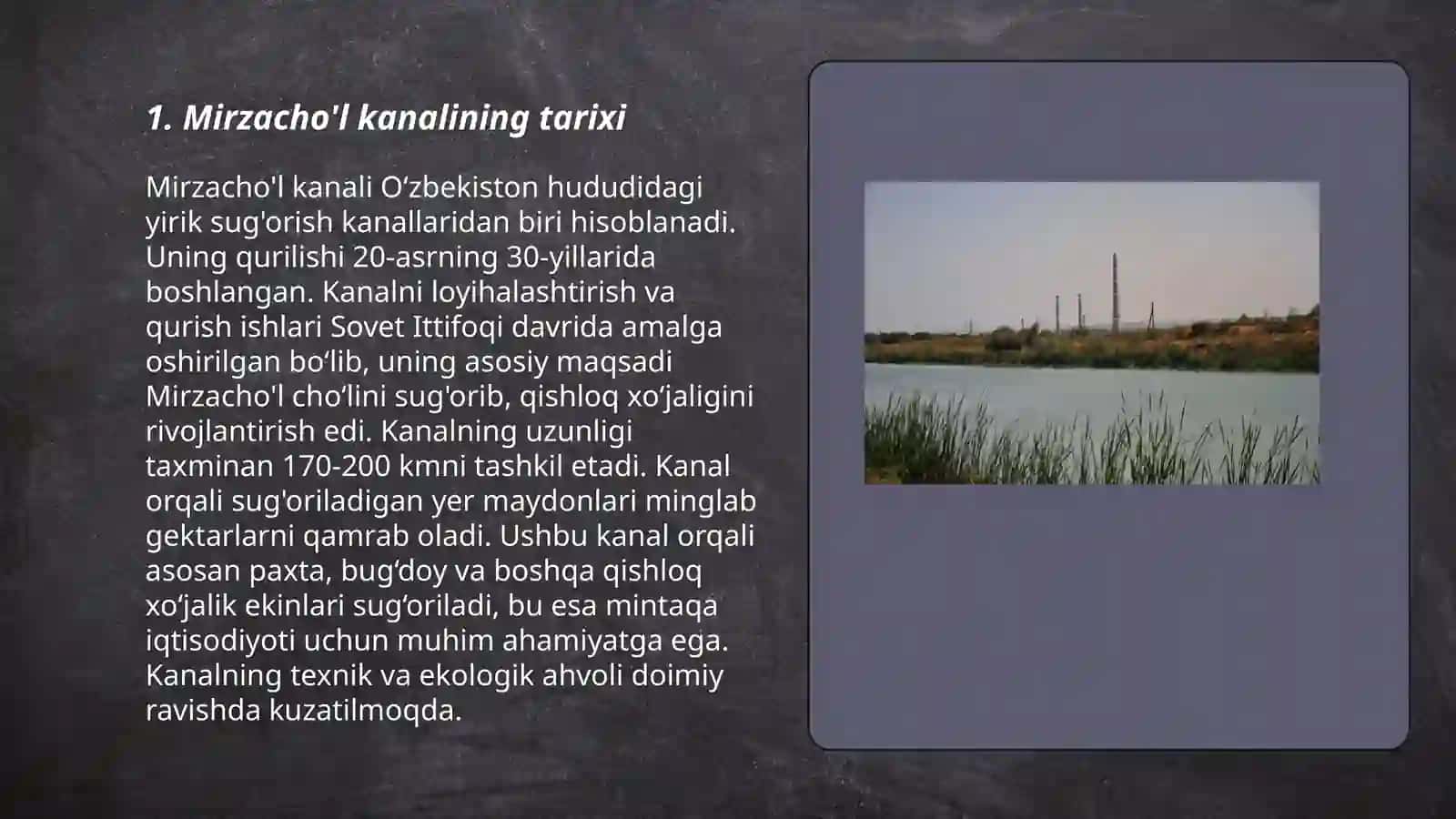 Janubiy Mirzacho'l Kanali 3