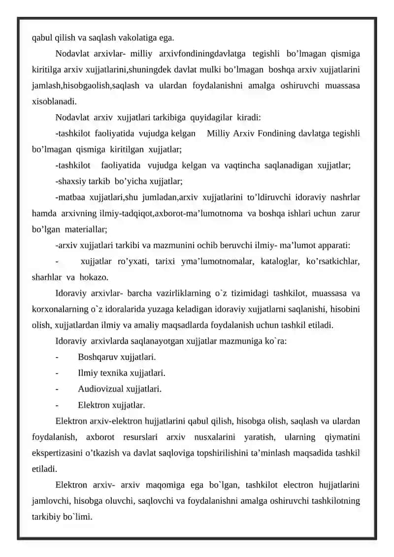 Arxiv hujjatlarini tuzish,hisobga olish va saqlash 3