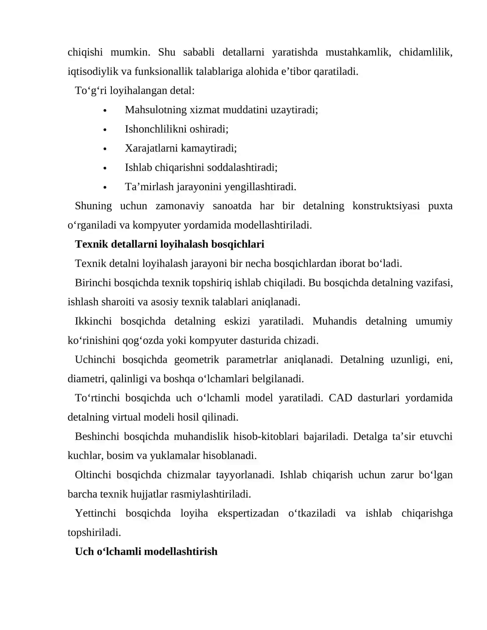 AVTOMATLASHTIRILGAN LOYIHALASH TIZIMLARIDA TEXNIK DETALLARNI LOYIHALASH 3