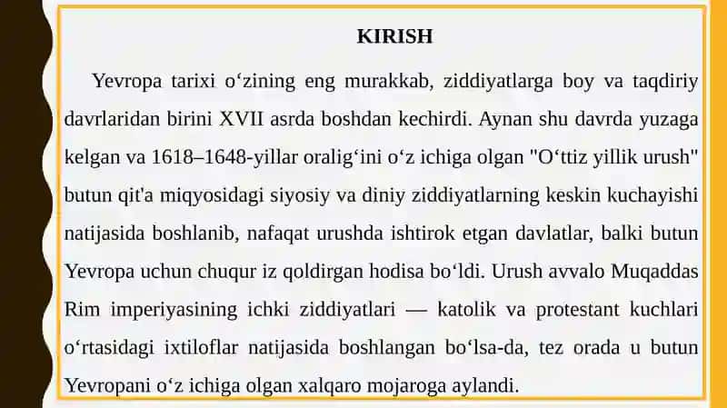 O‘TTIZ YILLIK URUSH 3