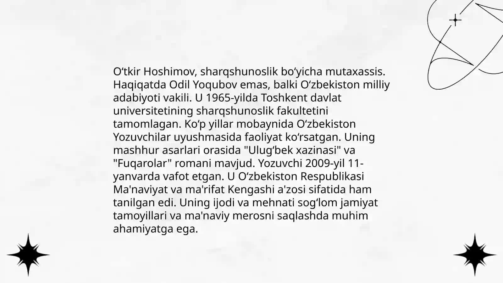 Odil Yoqubov hayoti va ijodi 3
