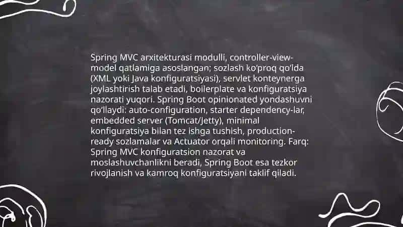 Spring MVC va Spring Boot farqi 3