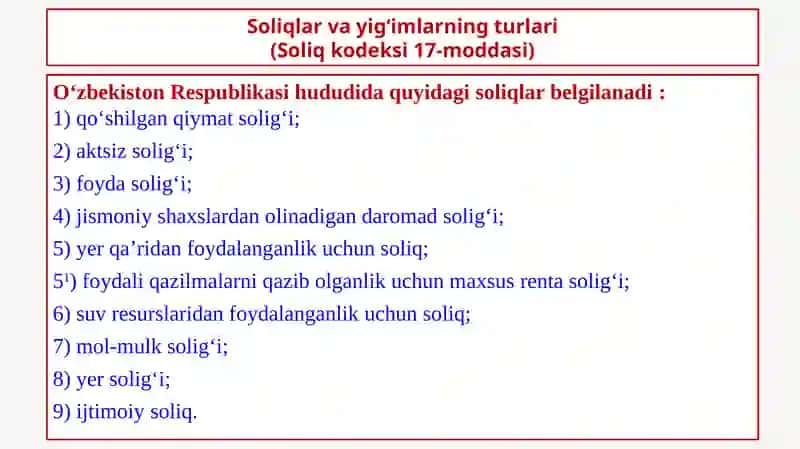 Soliq hisobini tashkil etish va yuritish 3