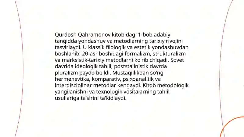Adabiy tanqid: yangilanish jarayonlari 3