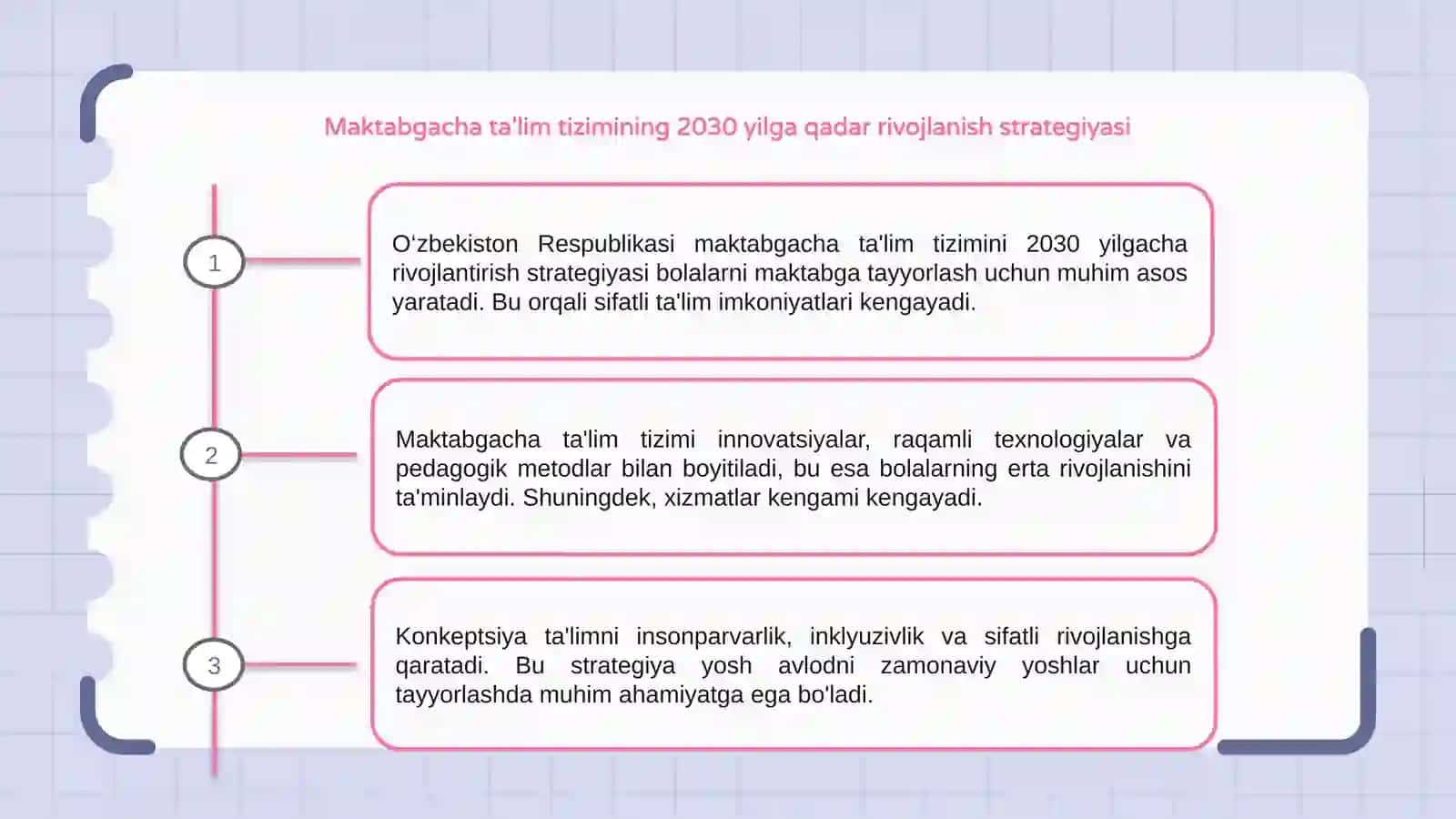 Maktabgacha ta'lim tizimini 2030-yilgacha rivojlantirish konsepsiyasi 3