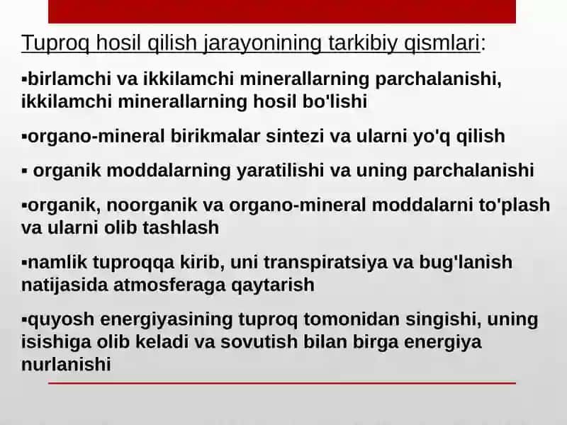Tuproq hosil bo'lish 3