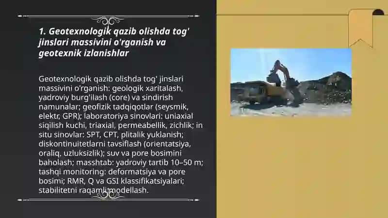 Foydali qazilmalarni geotexnologik usulda qazib olishda tog' jinslari massivini ushlab turish va boshqarish 3