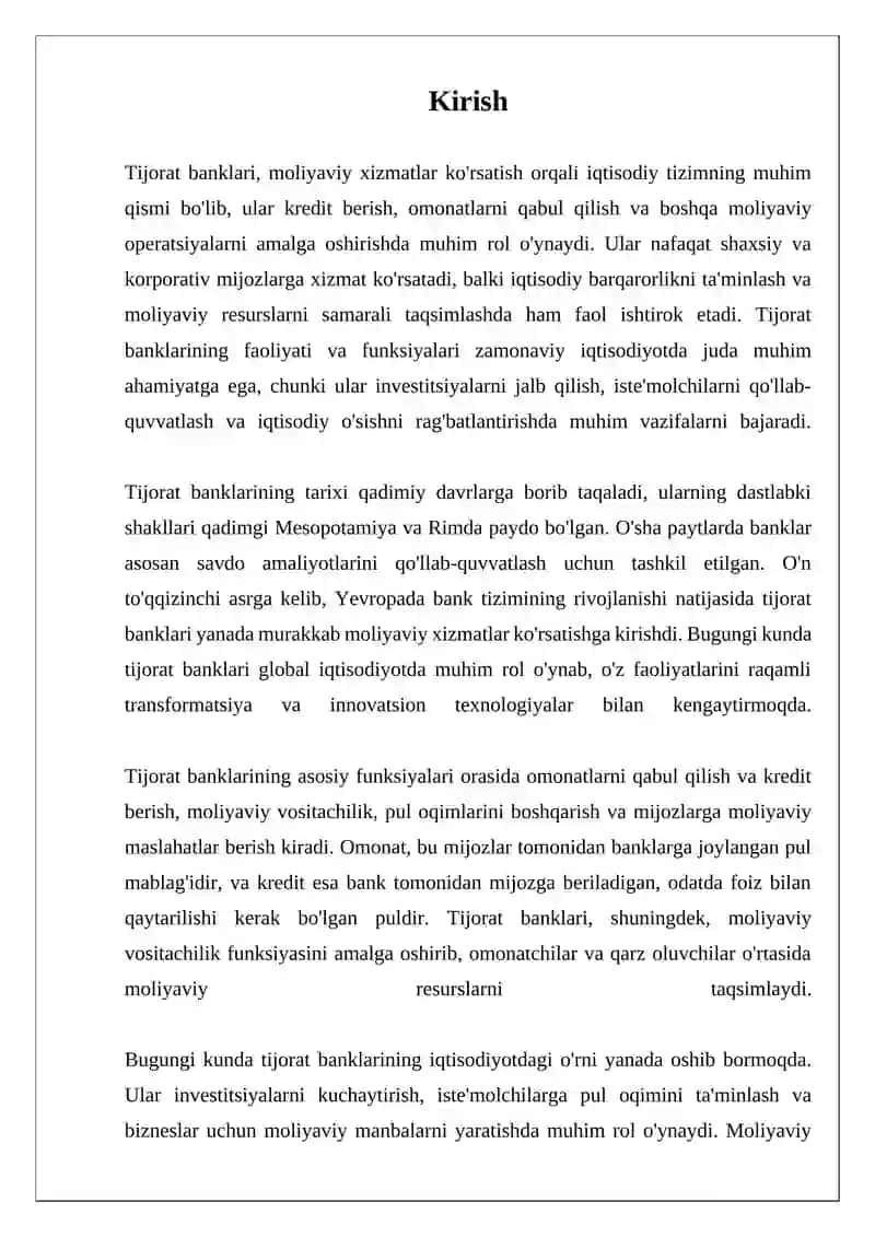 TIJORAT BANKLARI VA ULARNING FUNKSIYALARI 3