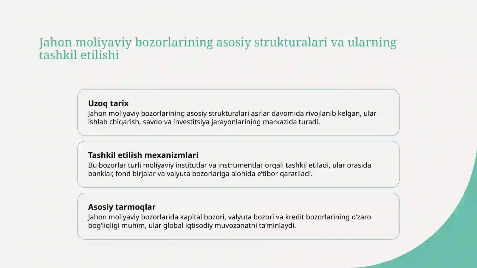 Jahon moliyaviy bozorlari va markazlari 3